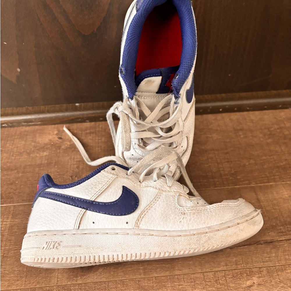 White and Blue Nike Sneakers
